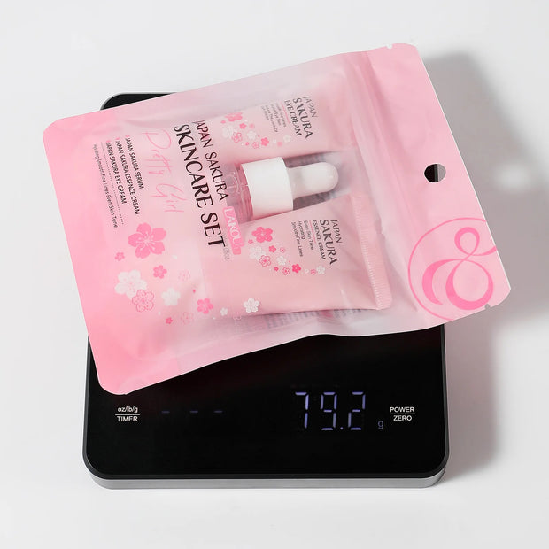 3pcs/set Sakura Skin Care Sets Face Cream Serum Eye Cream Face