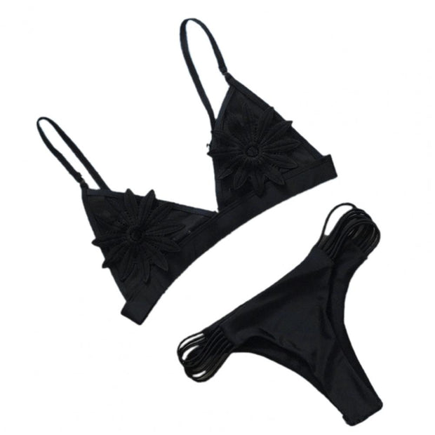Floral Cutout Bikini - Breathable Summer Set