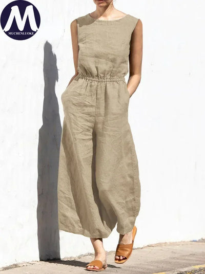 Jumpsuits for Women  Summer Solid Sleeveless