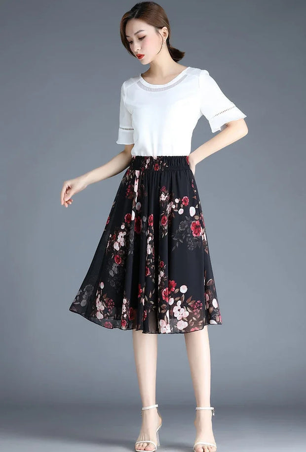 Chiffon Midi Skirts - Elegant Flowing Style