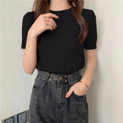 Blusas Mujer Blouses Top FemmeTops Women Blusas Mujer De Moda Verano Short Sleeve Knit Blouse Women Knitted Pullovers 2025