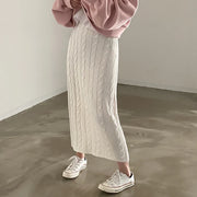Solid Knitted Skirts For Womenew