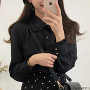 Bow Tie Long Sleeve Blouse Top