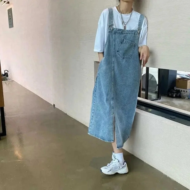 Spring Summer Denim Overall Dress Women