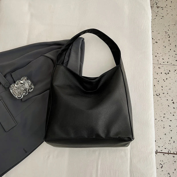 Classic Bucket Shoulder Bag - Large Capacity Everyday Tote