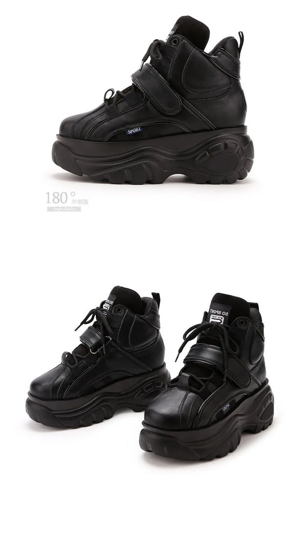 Chunky Platform Sneakers with Hidden Heel Lift