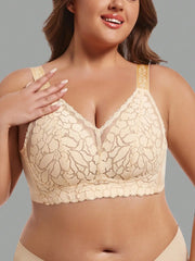 Underwear for women in summer, big chest, small gathering, anti sagging, no steel ring, fat, mm ultra-thin plus size text bra