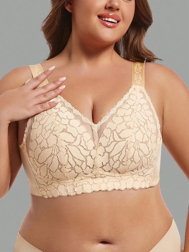 Underwear for women in summer, big chest, small gathering, anti sagging, no steel ring, fat, mm ultra-thin plus size text bra