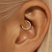 Sterling Silver Zircon Nose Ring - Elegant 925 Hoop