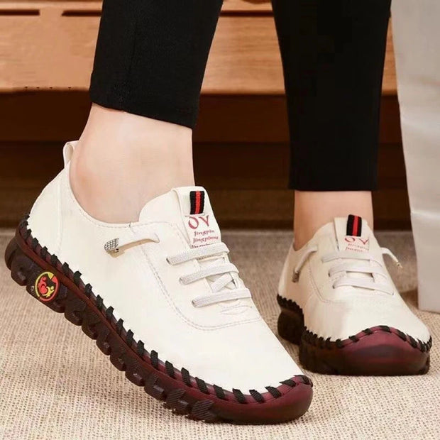 Comfort Leather Walking Sneakers - Everyday Wear