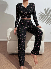 Cozy Bloom Printed Pajama Set