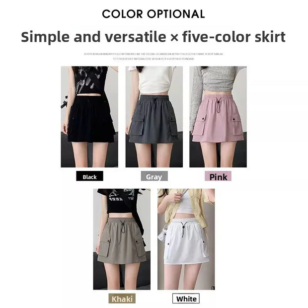 Women's Fall/Summer Short Skirts: High-Waisted, Loose, Slimming, and Versatile Workwear-Style Skirts