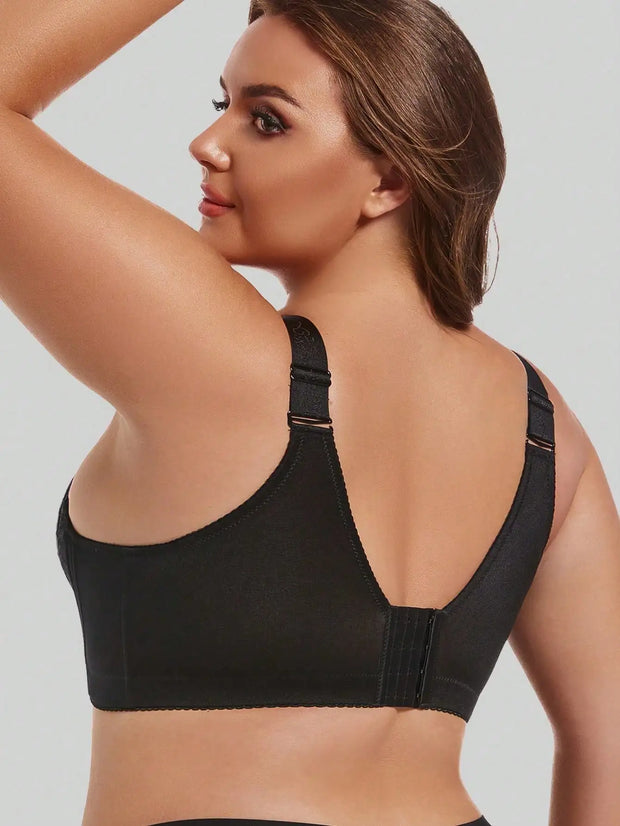 Underwear for women in summer, big chest, small gathering, anti sagging, no steel ring, fat, mm ultra-thin plus size text bra