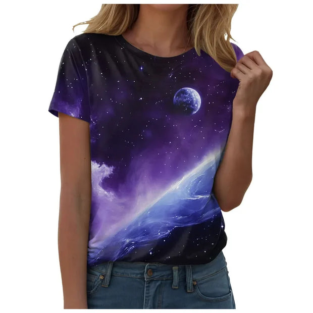 Galaxy Print Casual T-Shirt