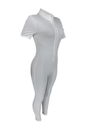 Curve-Hugging Zip-Front Casual Jumpsuit