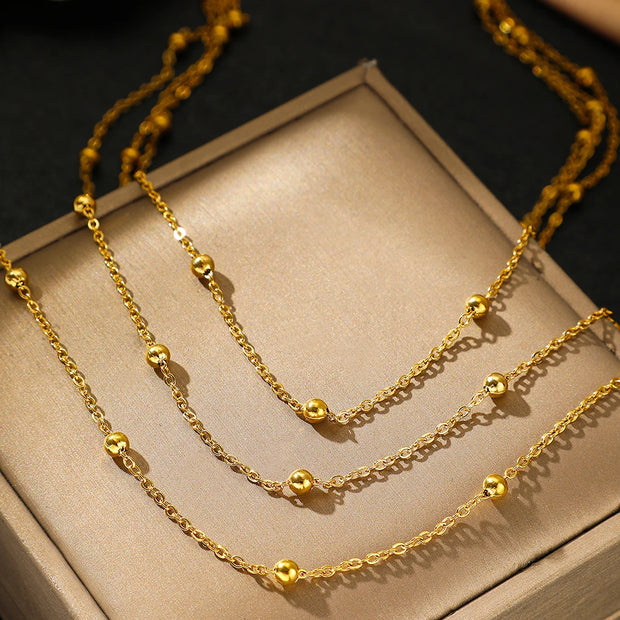 Layered Stainless Steel Necklace - Modern Chic Jewelry