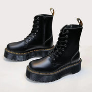 Women Boots Goth Casual Shoes Woman Leather Chelsea Classic Motorcycle Female Goth Shoes High Platform Boots Women Botas Mujer