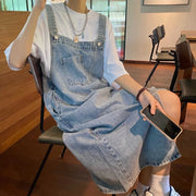 Spring Summer Denim Overall Dress Women