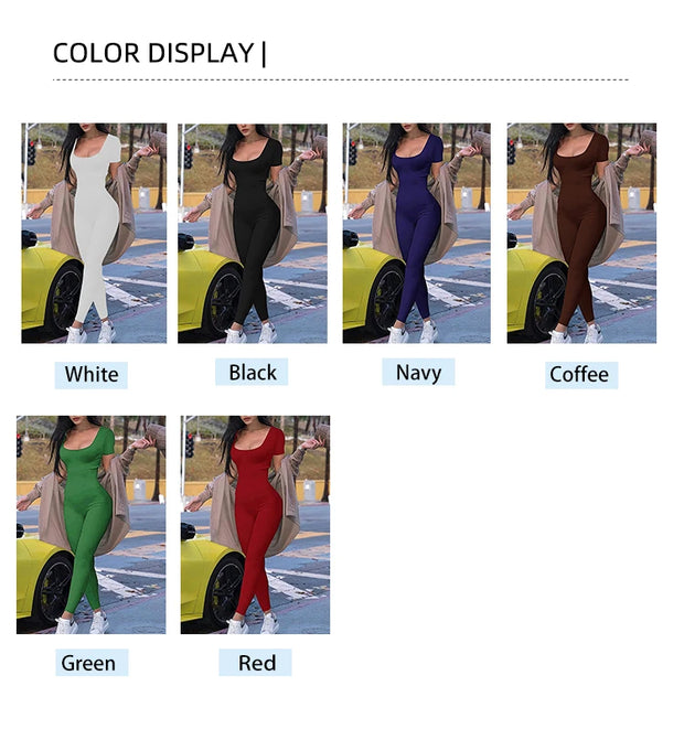 Short Sleeve Slim Fit Jumpsuit