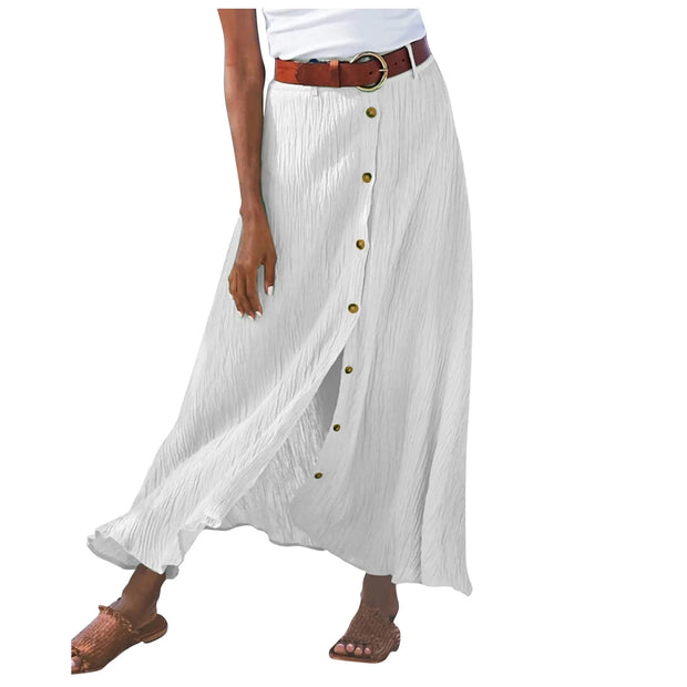 Casual Chic Button-Down Midi Skirt