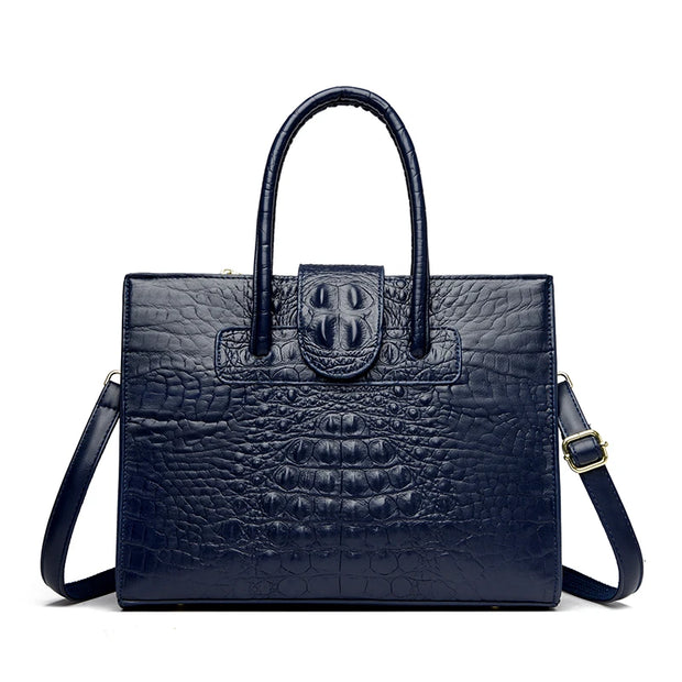 Elegant Croc-Embossed PU Leather Tote