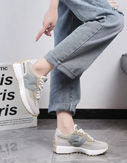 Trendy Luxe Running Sneakers - Neutral Tones