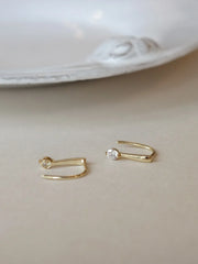 S925 silver-plated 14K gold small ear hooks are clean and simple, light luxury high-end sterling silver earrings for women
