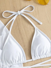 Tassel Tie Bikini Set with Cover-Up