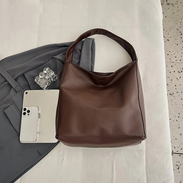 Classic Bucket Shoulder Bag - Large Capacity Everyday Tote