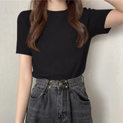 Blusas Mujer Blouses Top FemmeTops Women Blusas Mujer De Moda Verano Short Sleeve Knit Blouse Women Knitted Pullovers 2025