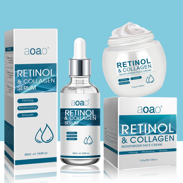 Retinol Cream + Hydrating Serum Collagen Skincare Set