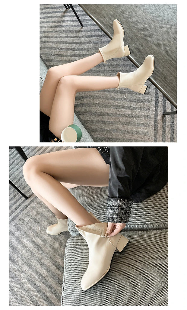 Modern Block Heel Boots - Autumn/Winter