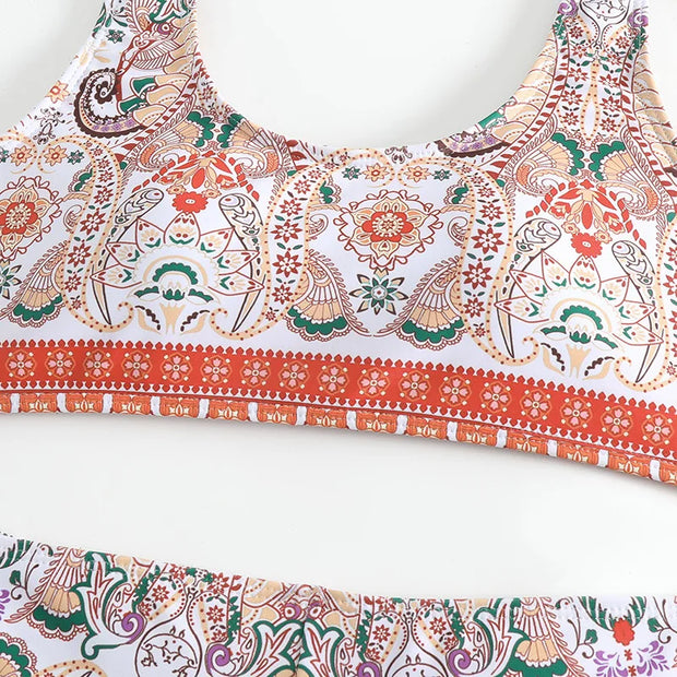 Bikini Ethnic Style Print 2-piece Swimsuit Women
