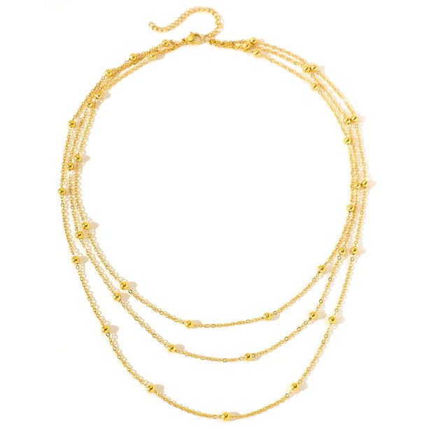 Layered Stainless Steel Necklace - Modern Chic Jewelry