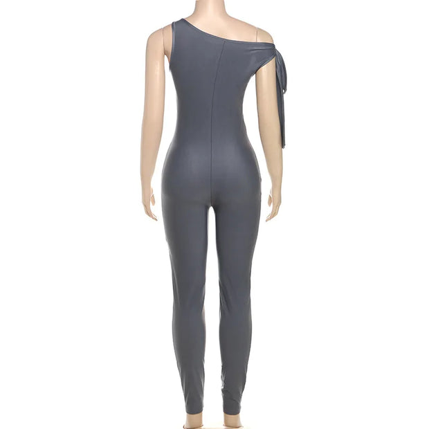 One-Shoulder Slim Fit Jumpsuit