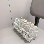 handmade Rhinestones Evening bag silver Crystal handmade Bags