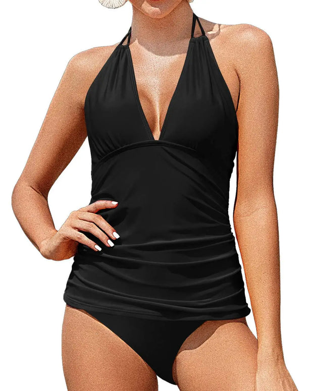 New Mujer V Neck Swimsuit Women Lace Up Swimwear