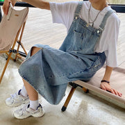 Spring Summer Denim Overall Dress Women