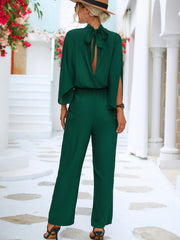 Elegant Cape Sleeve Jumpsuit - Autumn Chic