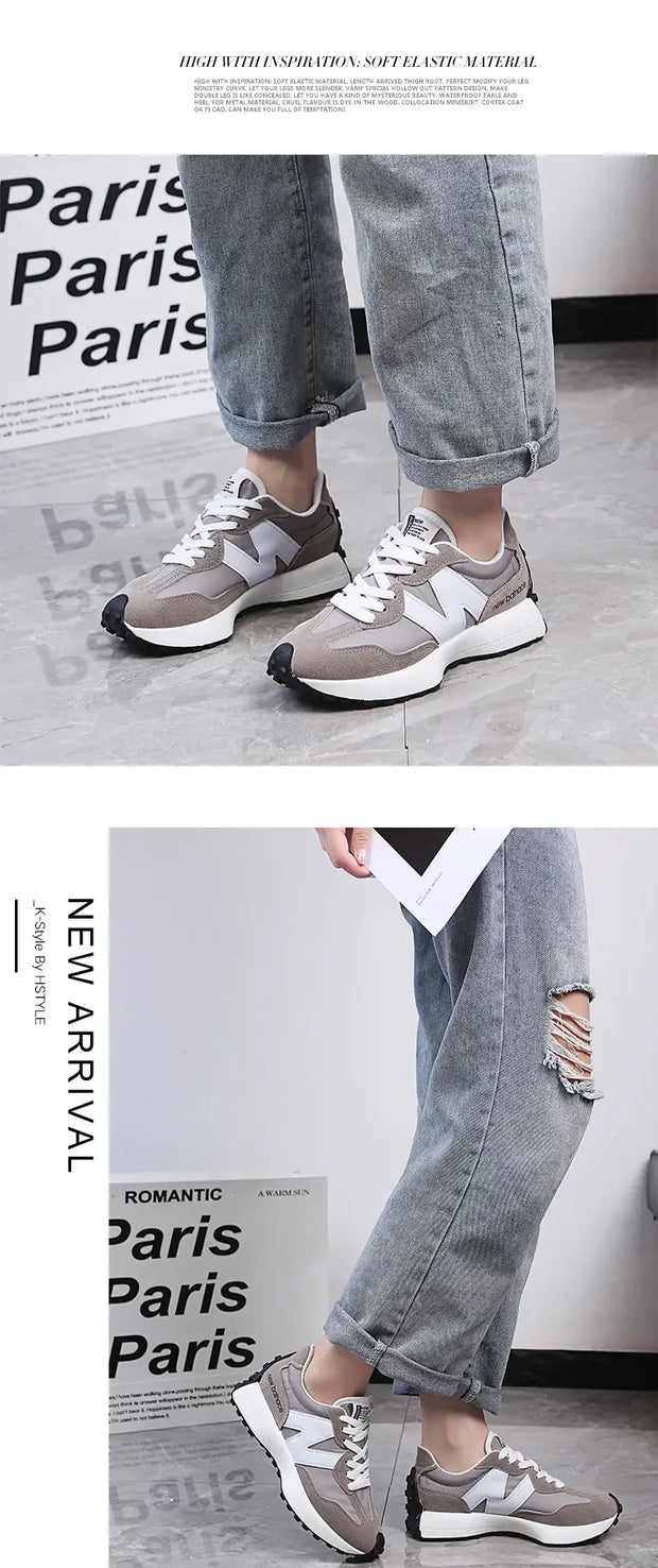 Trendy Luxe Running Sneakers - Neutral Tones