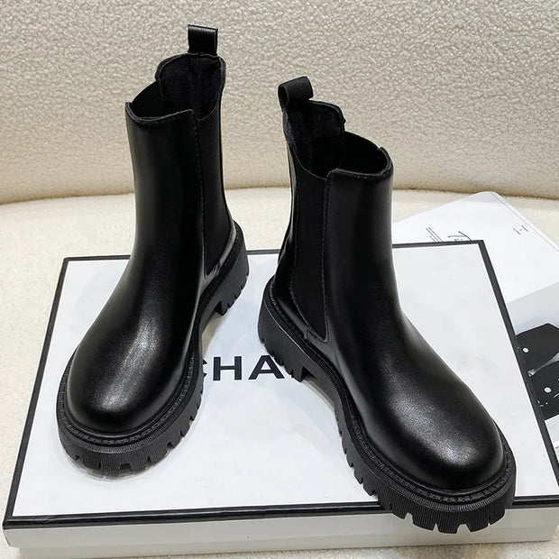 2024 Chelsea boots new thick-soled women's winter shoes for women autumn fashion thick-soled short boots for women
