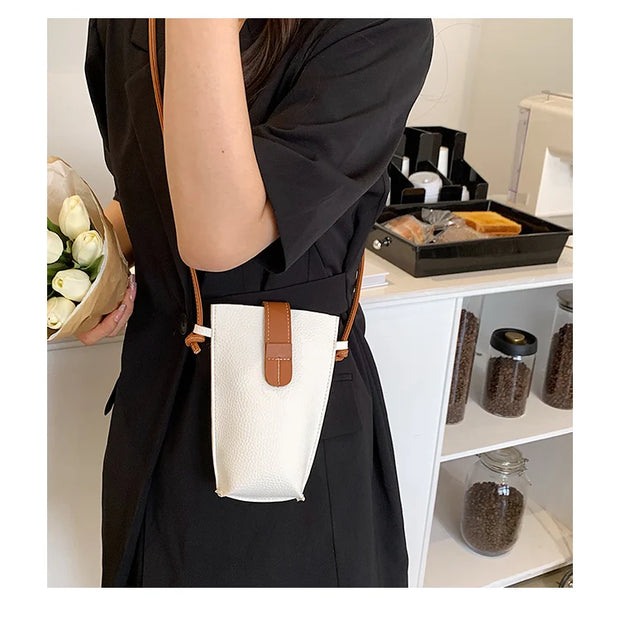 Women's Mobile Phone Bag Female Messenger Shoulder Bags Crossbody Retro PU Leather Bags Mini Handbags New Girls Purse Designer