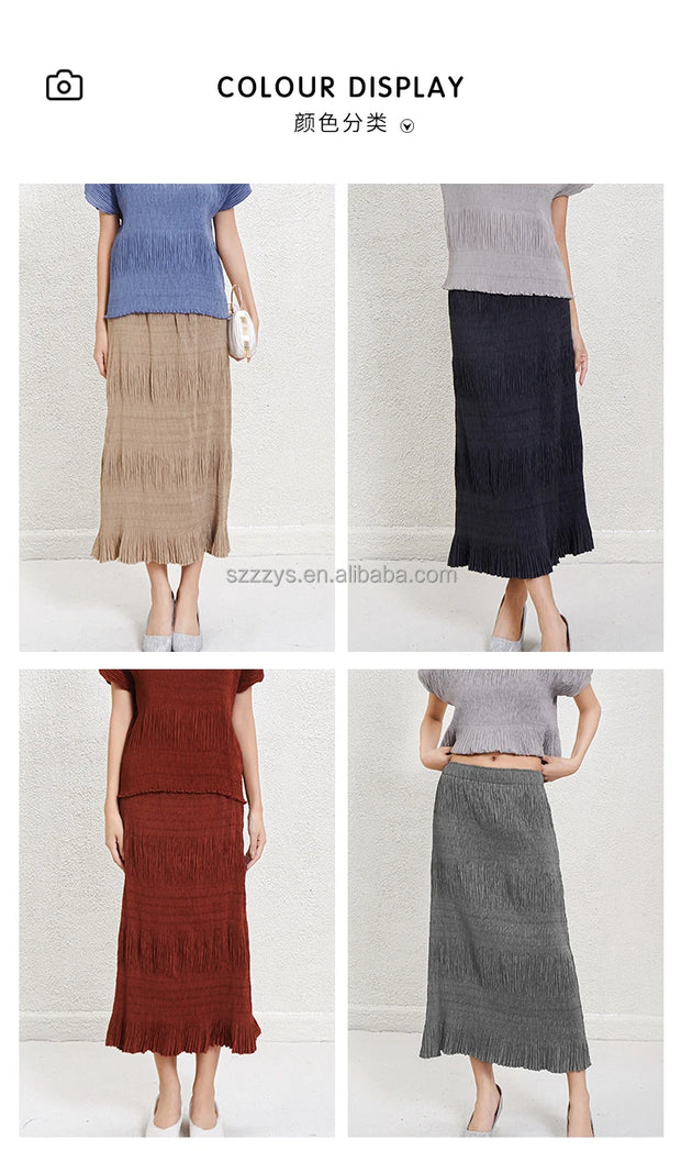 Women's Skirts 2025 Latest Designs Long Skirts for Women Casual Pleated Design High Quality Skirts for Ladies