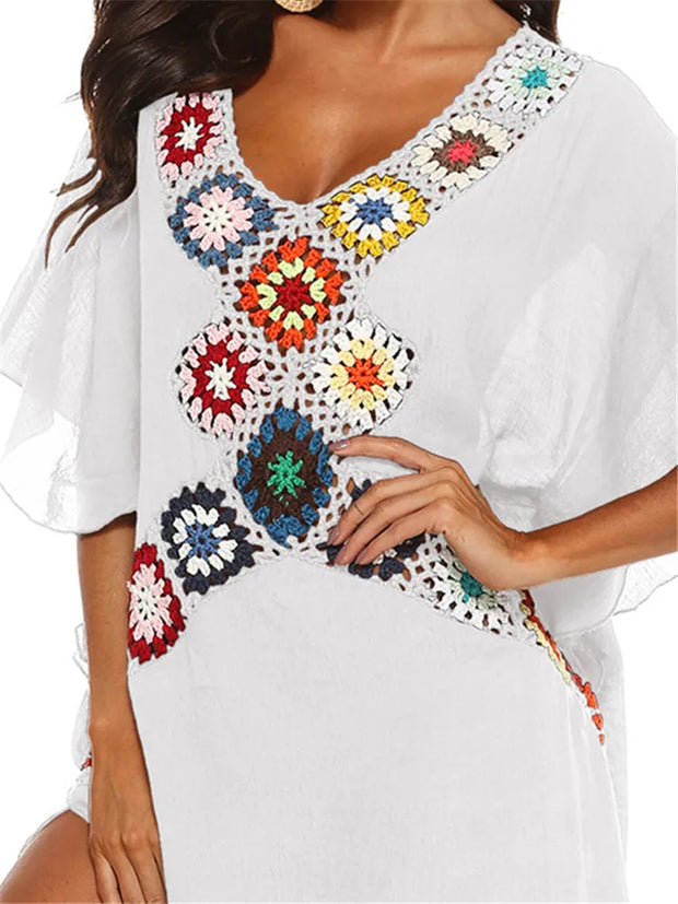 Mujer Beach Dress Bikini Cover Up White Beachwear Long Dresses Summer Sundress Cover Ups saida de praia feminina 2025 vestidos