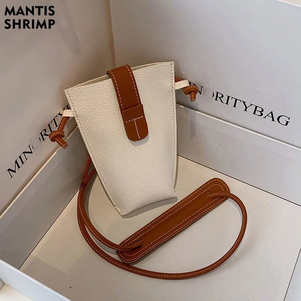 Women's Mobile Phone Bag Female Messenger Shoulder Bags Crossbody Retro PU Leather Bags Mini Handbags New Girls Purse Designer