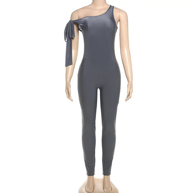 One-Shoulder Slim Fit Jumpsuit