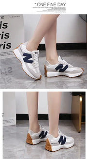 Trendy Luxe Running Sneakers - Neutral Tones