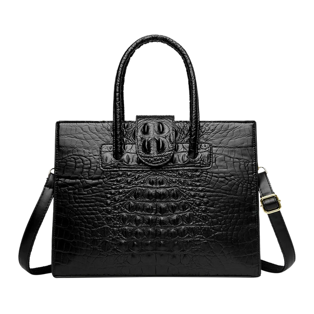 Elegant Croc-Embossed PU Leather Tote