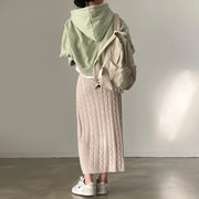 Solid Knitted Skirts For Womenew