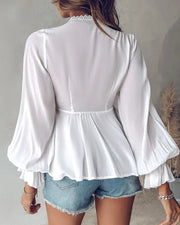 Boho Lace Detail Blouse Top